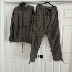 Men's Brown & Olive Matching Jacket, Pants and Shorts Windbreaker